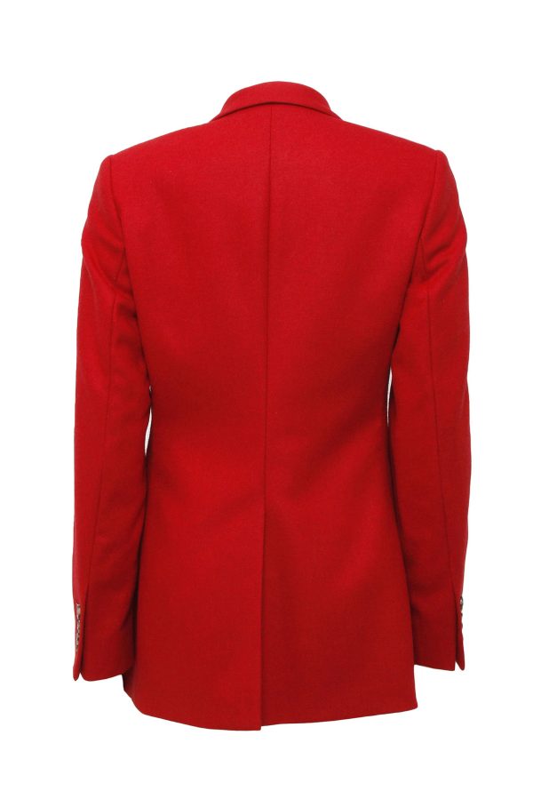 Single-Breasted Blazer in Cherry Red - Image 7