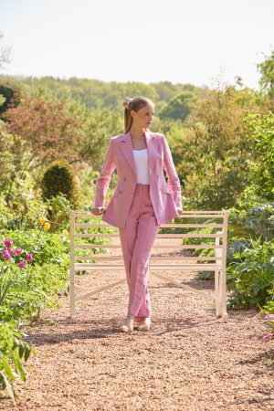 Two-piece Suit in Dusty Pink Linen