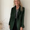 Pia Grace: Double-Breasted Blazer in Bottle Green Velvet - SOLD OUT